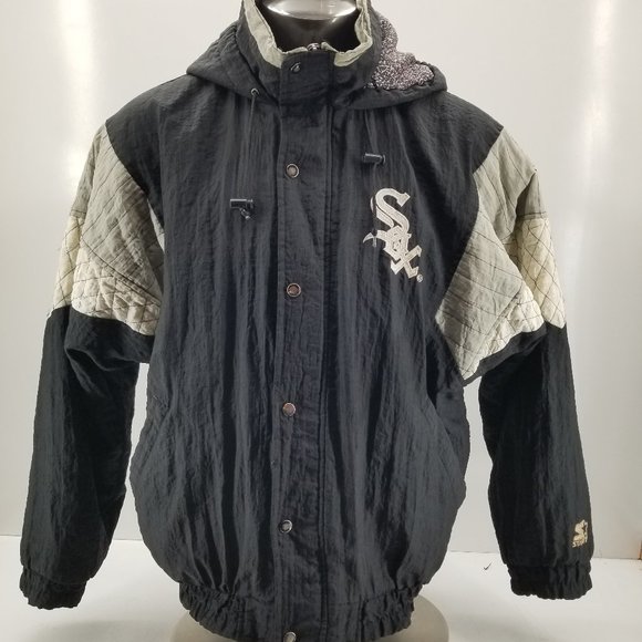 VINTAGE STARTER CHICAGO WHITE SOX PULLOVER  JACKET WITH HOOD SIZE L - Picture 3 of 10